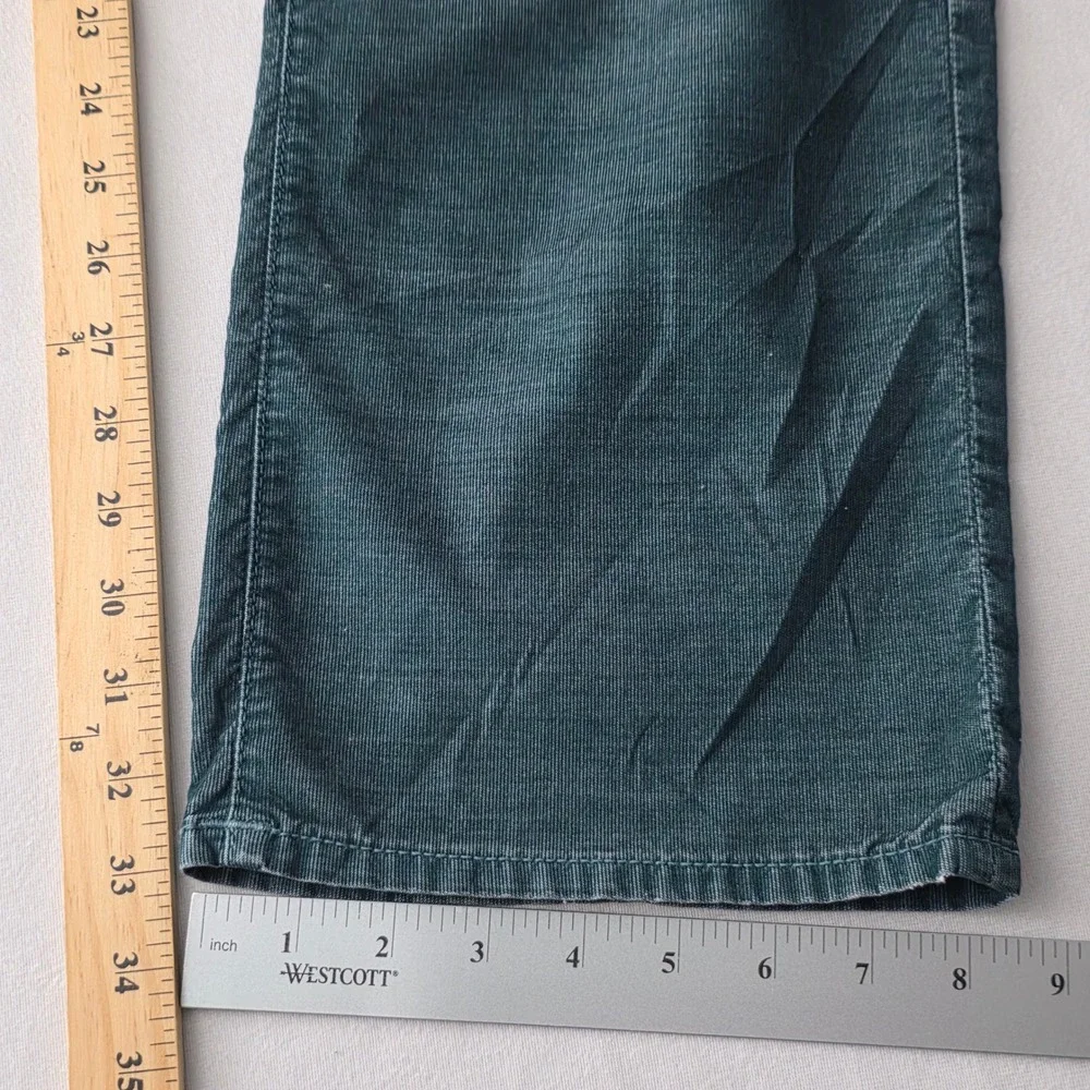 True Religion Bobby Mens Straight Leg Corduroy Pants Teal‎ Blue Green Size 36X33